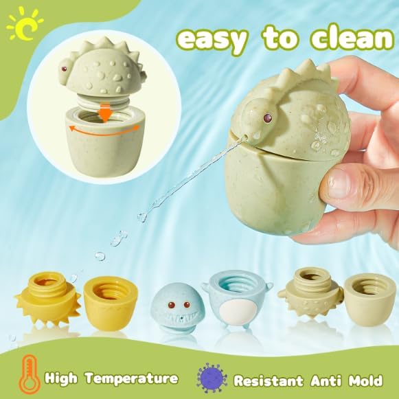 Animal Bath Toys with Floating Boats for Toddlers 1-3, 15 PCS Mold Free Bathtub Toy for Infants 6-12 Months, Eco-Friendly Non Toxic Water Table Toys