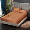 Ice Silk Satin Bed Sheets: Solid Color Three-Piece Set – Imitation Silk Mattress Protector.
