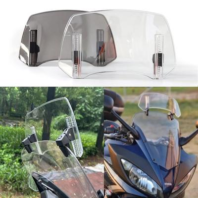 Deflector Motorcycle Windshield Clamp-On Adjustable Extension Windscreen Air Deflector