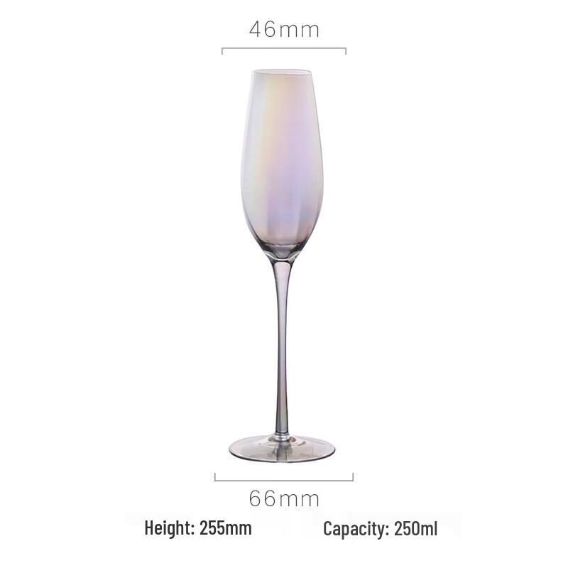

WQ Dazzling Rainbow Electroplated Crystal Glass Single Champagne Glass