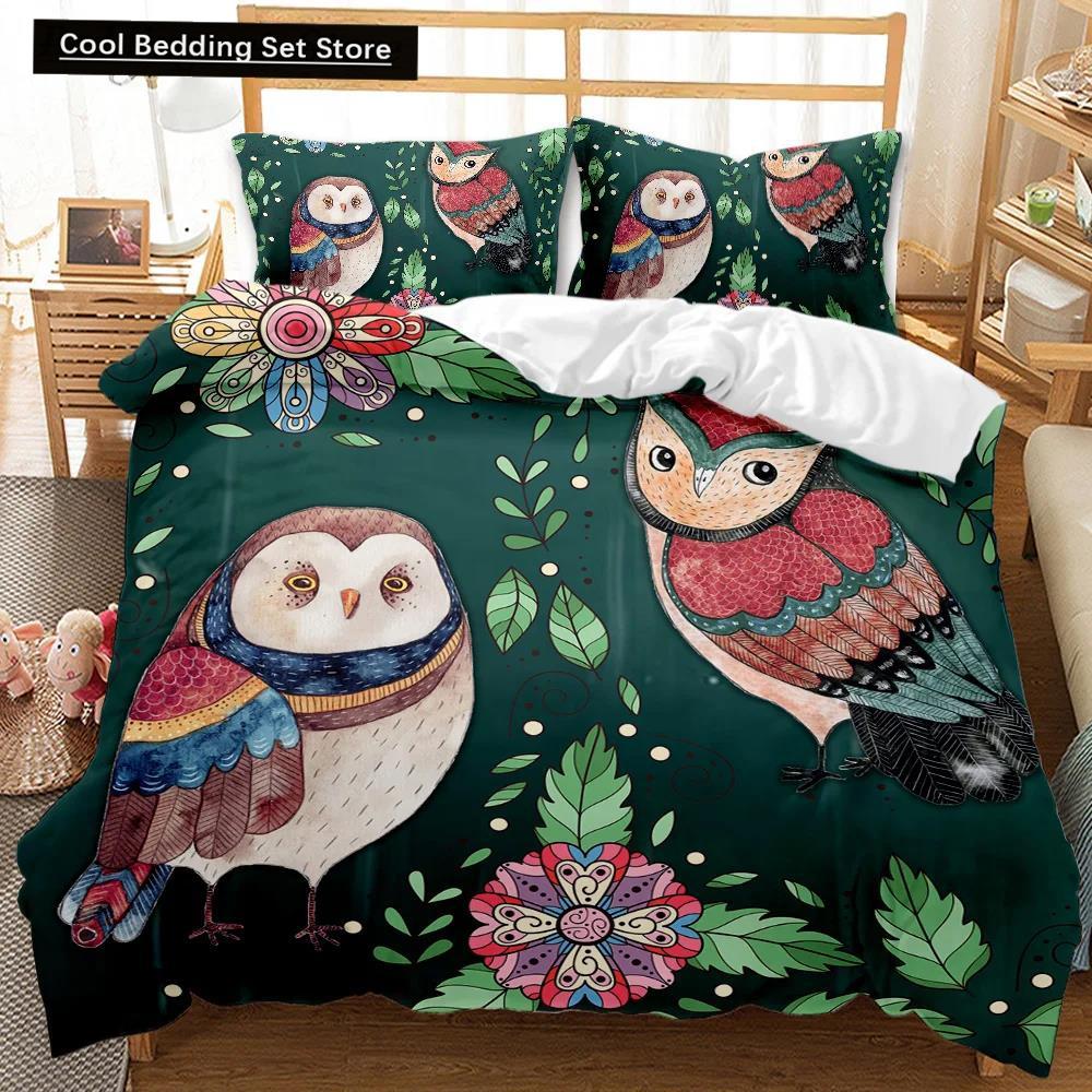 

Комплект постельного белья с изображением совы, милый комплект постельного белья с изображением совы для детей, мальчиков и девочек, милый комплект постельного белья с изображением животных, двуспальный, размера «king-size», полиэстеровый чехол для одеяла