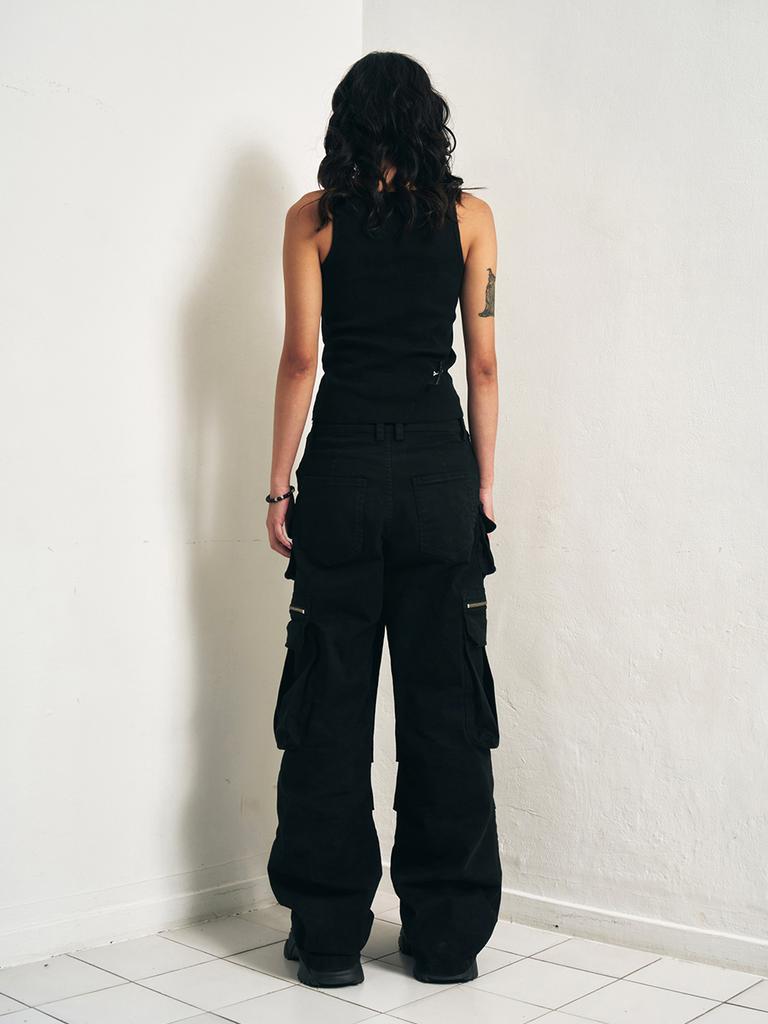 YEEL Y. Ribbed Sleeveless Top Black