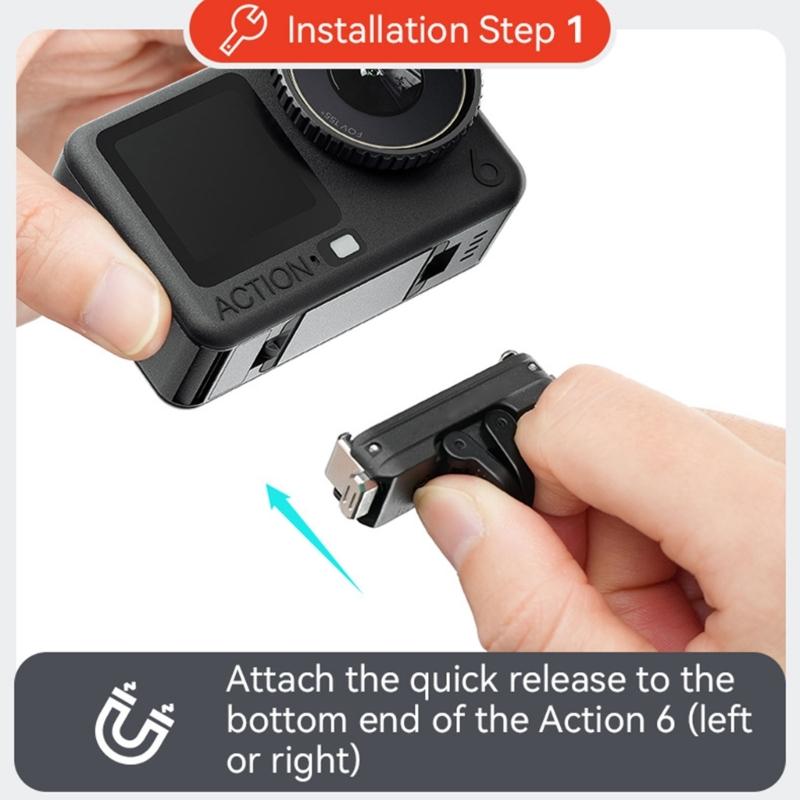 Action-Kamera Schnelle Lösungsbefestigung Bidirektionales Magnetverschluss Leicht 360 Grad Drehbar Staubdicht für Sportaufgaben