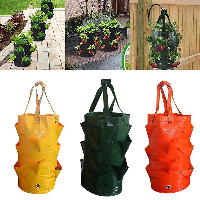 1Pc Hanging Planting Bag For Aerial Gardening, 3-Gallon Strawberry Specific Hanging Bag, Flower And Plant Basket Growth Bag