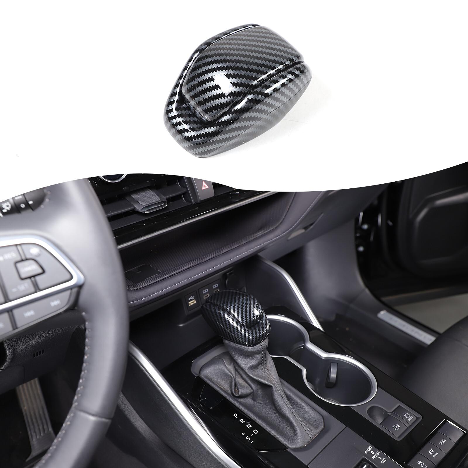 ABS Carbon Fiber Gear Shift Knob Cover Trim For Toyota Highlander XU70