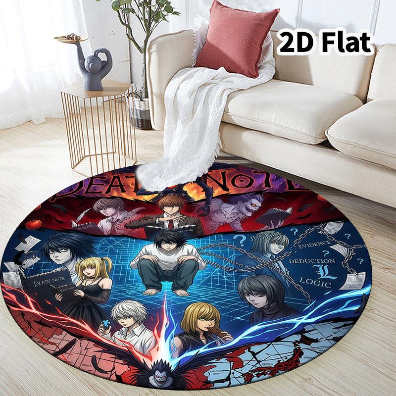 Death Note Round Area Rug Carpet Rug For Living Room Bedroom Sofa Playroom Decor Nonslip Floor Mat