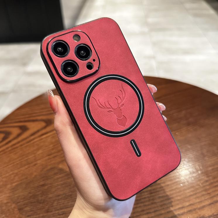 New Magnetic Cloth Pattern Elk Case for iPhone 13-16 Pro Max
