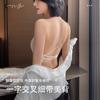 Lace underwear women's small breasts gather without steel rings, sexy pure desire to hang the neck and beautiful back, thin front button bra