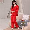 Tencel cotton pajamas women's comfortable lace loungewear nine-quarter sleeve trousers women's pullover set spring and summer new models