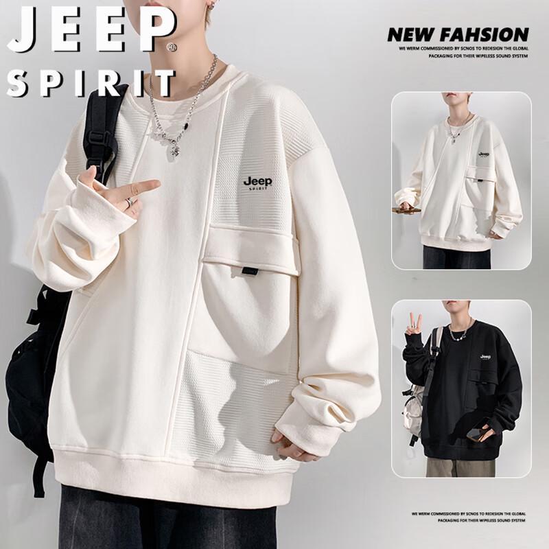 

JEEP SPIRIT Men s Casual Round Neck Long Sleeve Sweatshirt 4XL