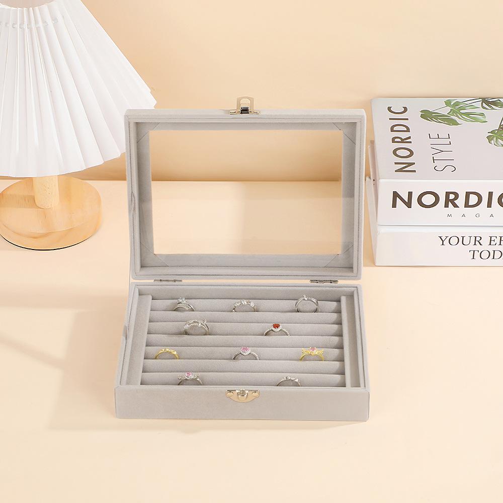 Stylish and Luxurious Jewelry Storage Box, Flannel Jewelry Storage Box for Rings, Earrings, Necklaces and Bracelet Storage Boxes