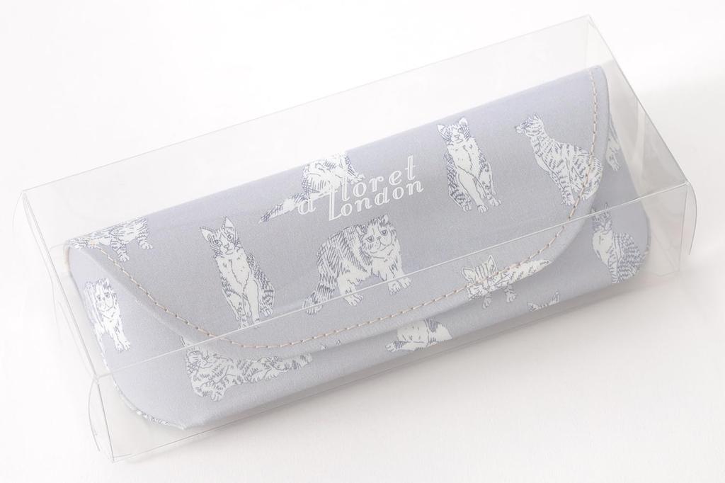 DDintex FLORET LONDON Eyeglass Case Light 16 x 6 x cm 02, Miao, Gray, 3.5 [Liberty Print]