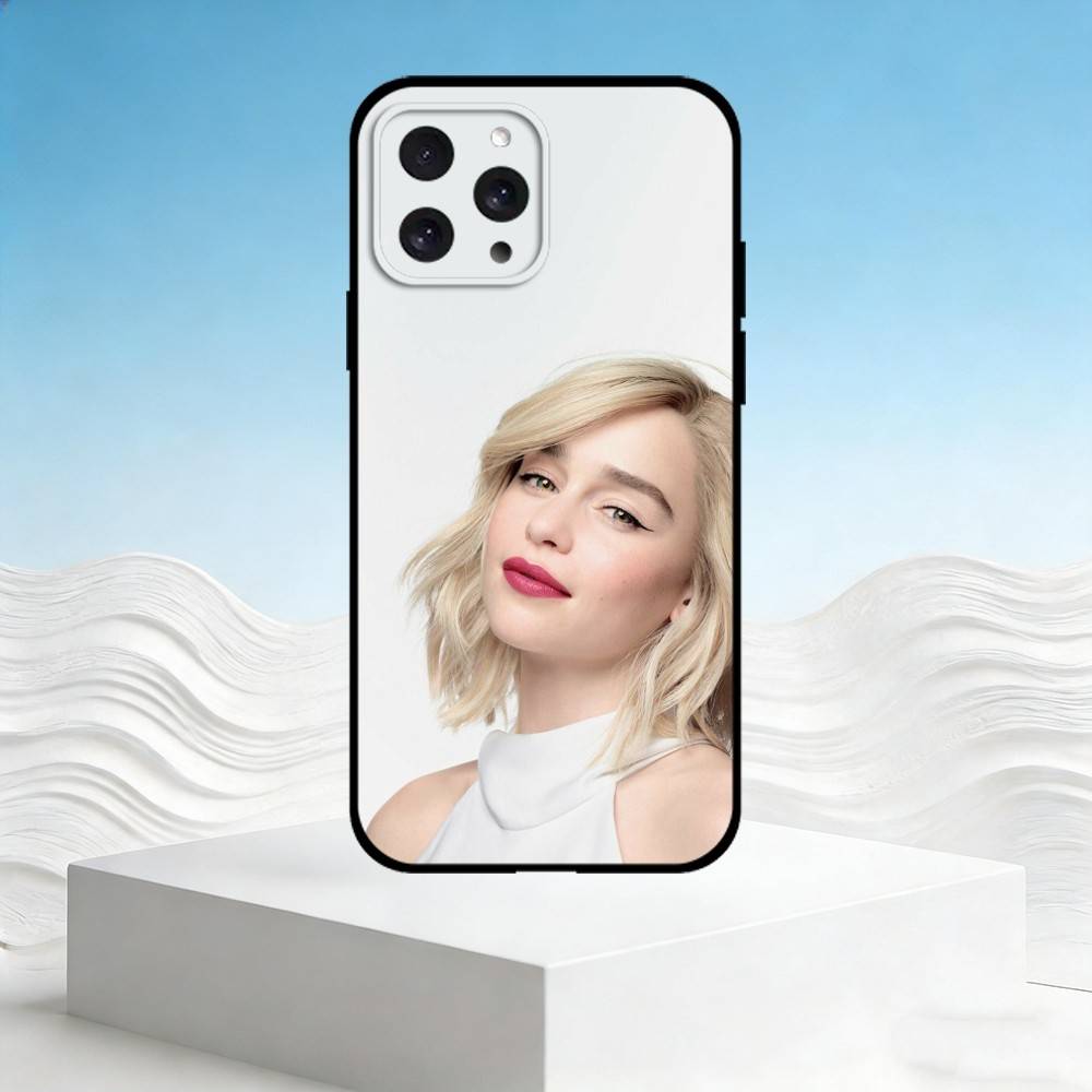 

E-Emilia Clarke Phone Case For iPhone 17,16,15,14,13,12,11 Plus,Pro Max,SE4Soft Silicone Black Cover iPhone14