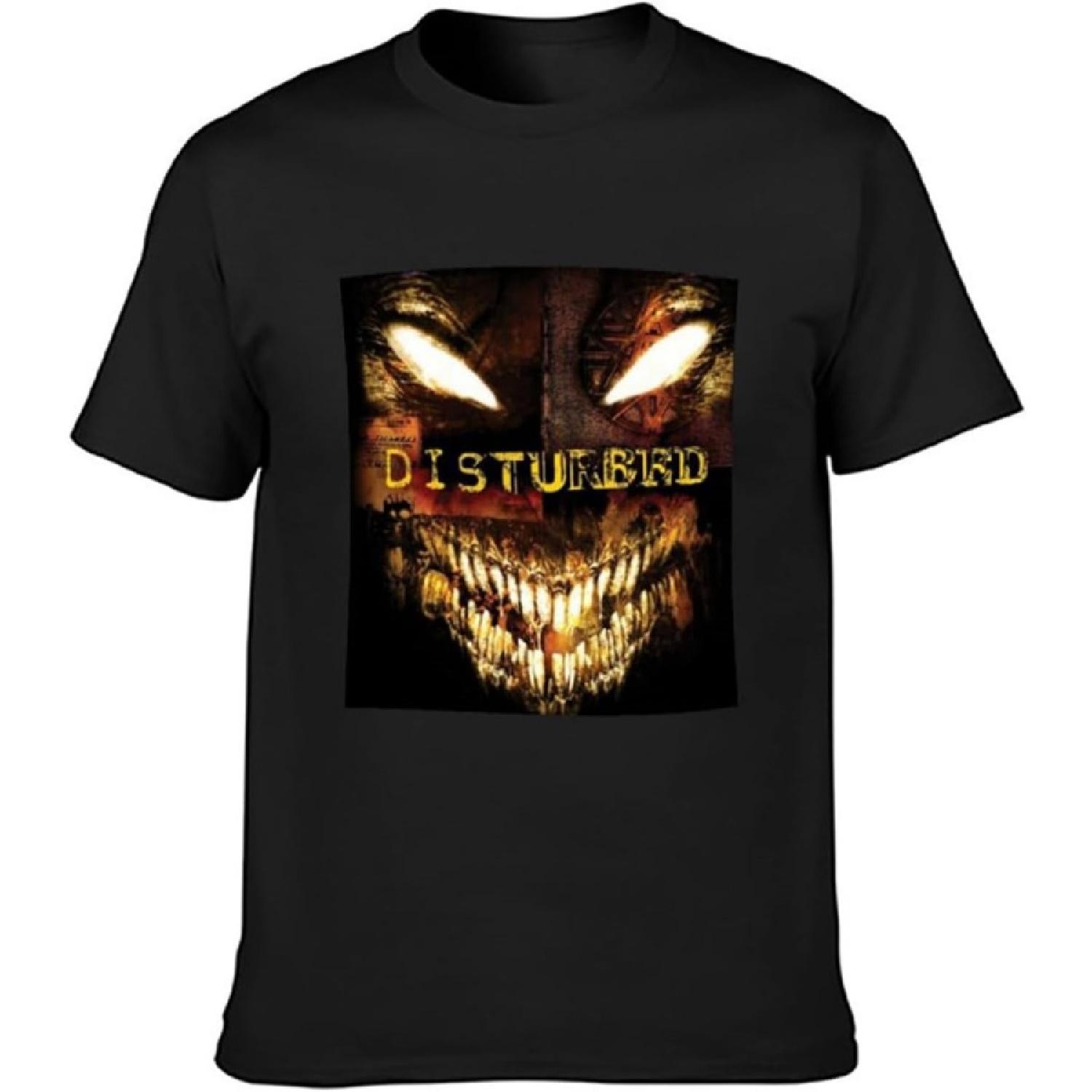 SHENGCHEN Disturbed Funny Men s Fashion T-Shirt Black S