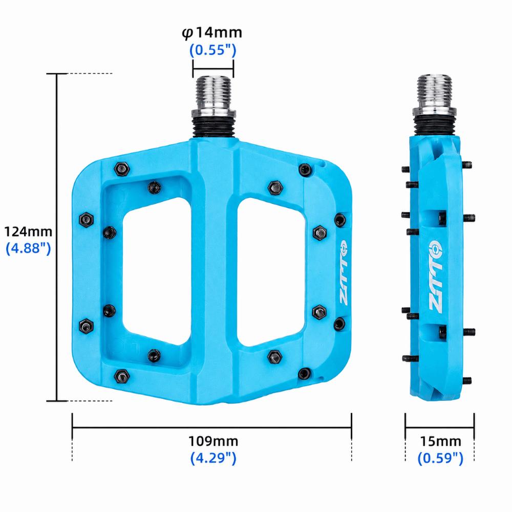1 Pair Non Slip Mountain Bike Pedals 9/16 Inch Bike Flat Pedals Road BMX MTB