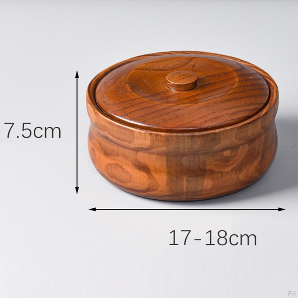 Drewno z pokrywkami do zupy, pojemnik na płatki zbożowe, solidna miska do serwowania