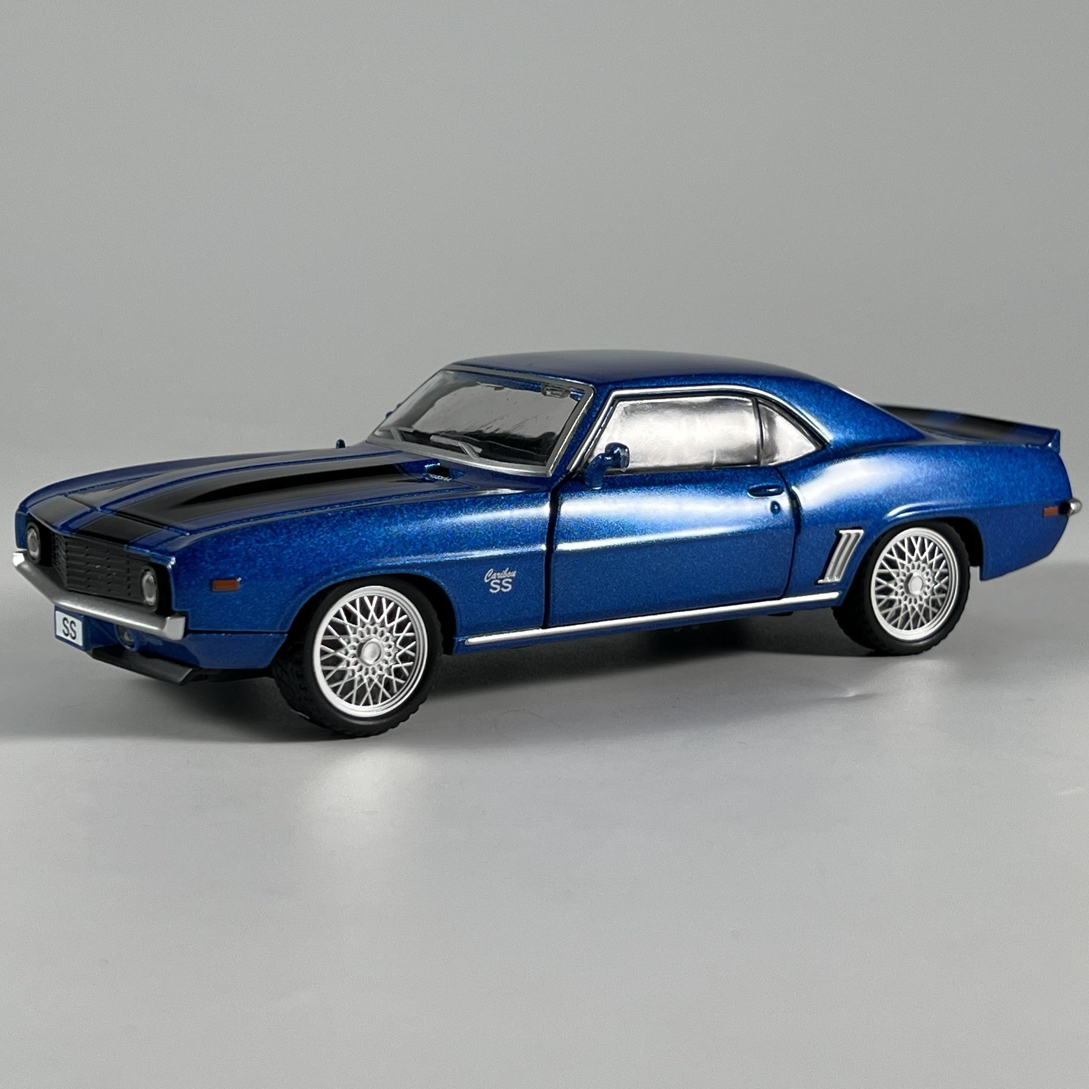 

1:32 Chevrolet Camaro SS 350 1969 Alloy Sports Car Model Diecast Metal Racing Car Vehicle Model High Simulation Sound And Light