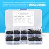 800pcs Black Carbon Steel Self Tapping Screws Cross Head Flat Head Cross Screws Countersunk 800pcs Set