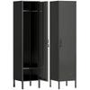 Metal Locker with Lockable Door and Clothes Rail, Single Steel Locker for Home or Office, Black