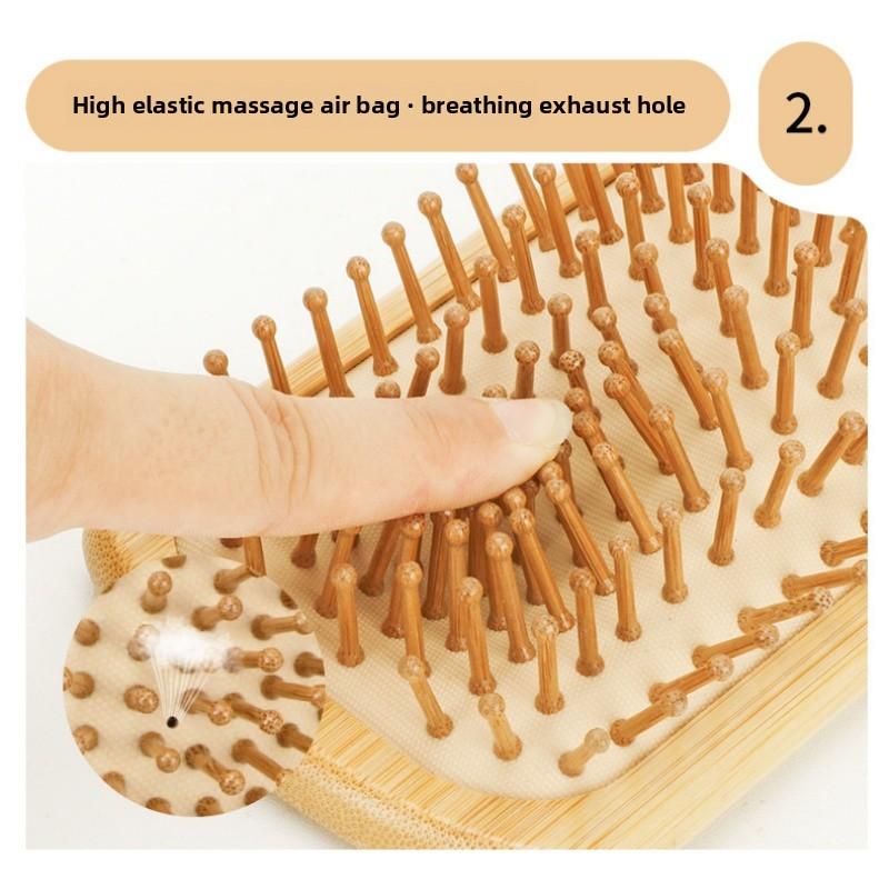 1 Pc Natural Bamboo Comb Paddle Detangling Hairbrush , Scalp massage comb , Wide-tooth comb No Bristle , Suit for Women Men Kids