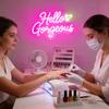 Hello Gorgeous Neon Signs for Wall Decor, Hello Beautiful Lights for Girls Bedroom, Makeup Room Decor, Wedding, Birthday Party