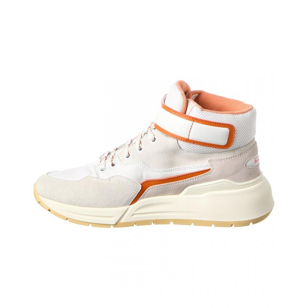 Salvatore Ferragamo Ferragamo Leather High Top Sneaker White