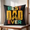 Best Dad Ever Fathers Day Cushion Cover Natural Linen Organic Fabric DoubleSided Printing Couch Pillow Covers Home Decor