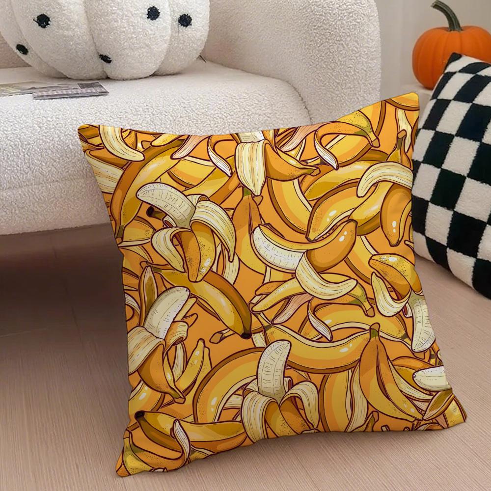 

Fashion Fresh Banana Cute Fruit Cushion Cover Throw Pillow Cover Hidden Button Durable Polyester Chair Cushion 40x40cm