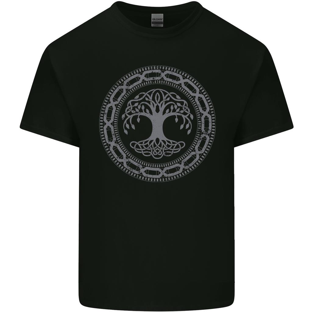 Viking Symbol Yggdrasil Grey Gym Mens Light Cotton T-Shirt
