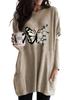 Women's Long Tunic with Pockets Loose Fit Fashion Printed Logn Sleeve Top Women's Sweatshirt
