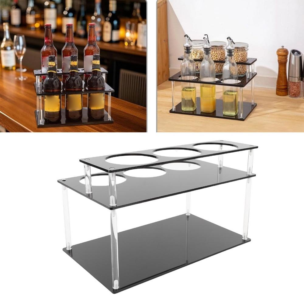 Acrylic Syrup Organizer Rack Holds 6 Bottles Bottle Storage Holder Condiment Organizer Kitchen