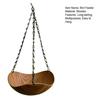 Hanging Bird Bath Wooden Bird Feeder with Chain Outdoor Bird Water Bowl Feeding Tray for Garden Outside Hummingbirds Drinking Bathing