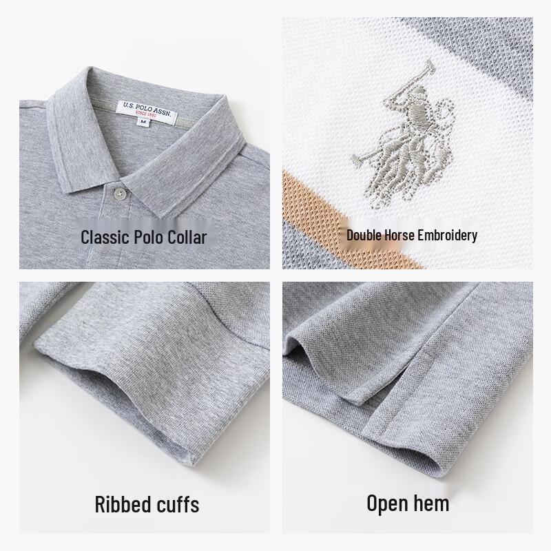 U.S. POLO ASSN. Men's Striped Long Sleeve Polo Shirt