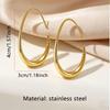 Titanium Steel Simple Line Earrings: Stainless Steel Studs and Hoops with Unique Design for European and American Style.