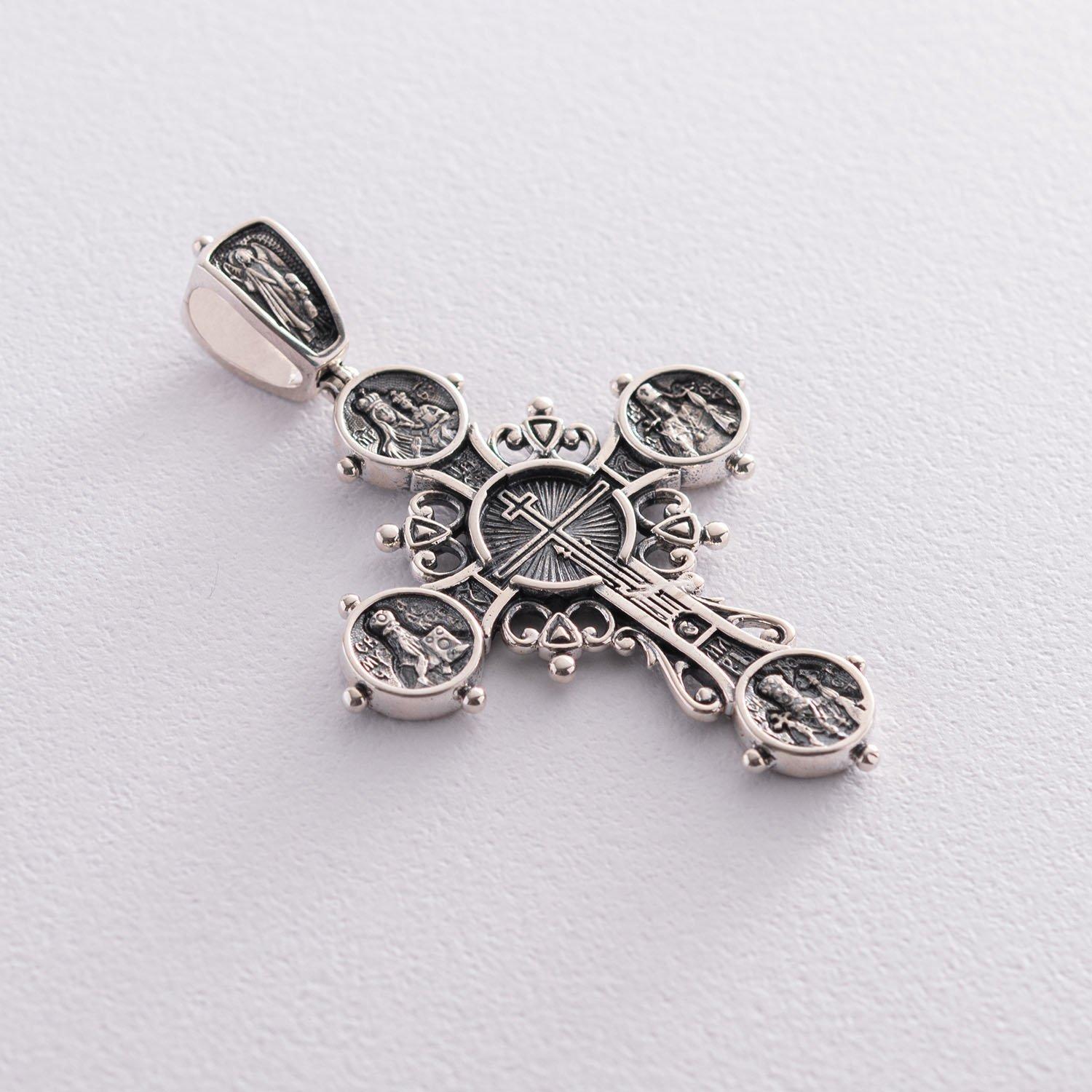 

Срібний хрест Спас Нерукотворний. Святі заступники Oniks срібний