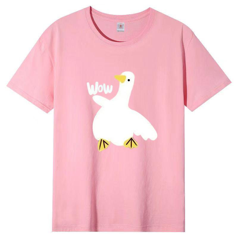 Damen Sommer Beliebtes Kurzarm-T-Shirt Baumwolle Atmungsaktiv Lockeres Oberteil Bedrucktes T-Shirt Lässig