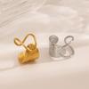 Retro Irregular Geometric Open Ring Stainless Steel Gold Color Hip Hop Finger Rings Minimalist Zircon Gift Wholesale