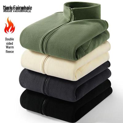 Mark Fairwhale Men's Double-Sided Fleece Stand-Up Collar Warm Jacket