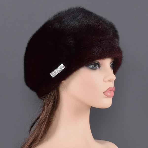 Natural Mink Fur Beret Femme Luxury Fashion Brand Women's High Quality Hats Keep Warm In Russian Winter Lady New Arrival Fur Hat