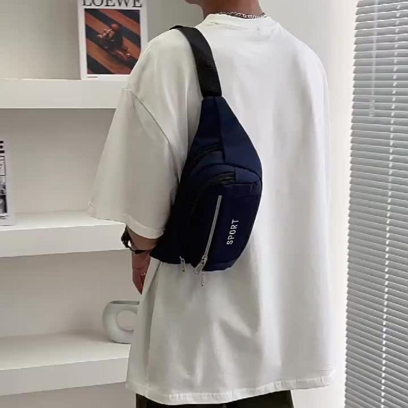 New fanny pack, men's and women's multi-functional outdoor sports, large-capacity mobile phone bag, casual and fashionable commuting travel change bag