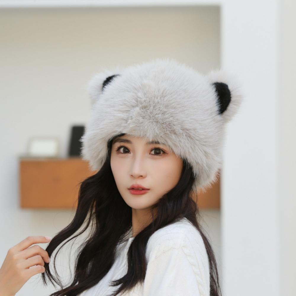 Women's Sweet and Cute Warm Fisherman Hat Autumn and Winter Earmuffs Plush Cute Cold-proof Hat