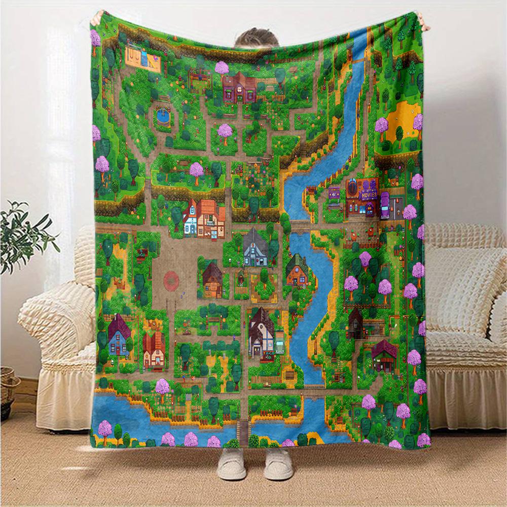 1pc Blanket - game Stardew Valley Print Design,Lightweight Blanket for Sofa,Bed- Soft &Warm,Gift for All Seasons