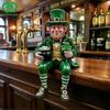 St. Patrick's Day Figurines Irish Shamrocks Leprechaun Green Gnomes Scottish Resin Statue Lovers Gifts for Home Kitchen Office Tiered Tray Table Decor