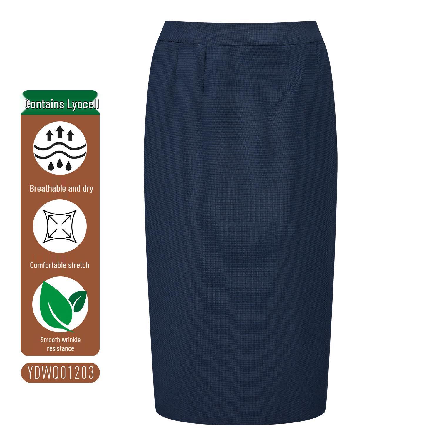 

Women s Navy Blue A-Line Over-the-Knee Pencil Skirt - Professional Formal Wear 160/70