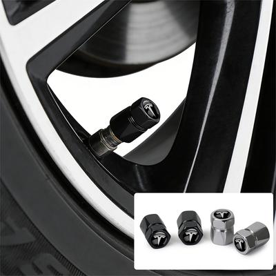 4Pc Metal Car Wheel Tire Valve Caps Stem Cover Accessories for Model 3 Model Y 2020 2021 2022 Roadster Invader Mod WYE K80