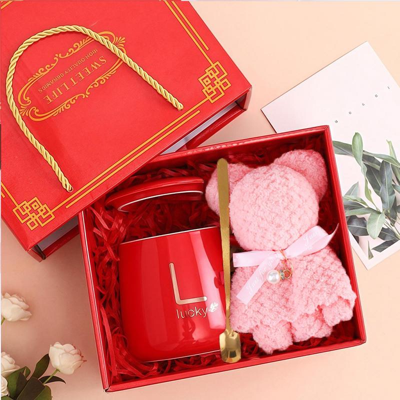 400 ml Keramiktasse Geschenkset – Handliche Kaffee-/Teetasse mit Henkel & Löffel in Geschenkbox