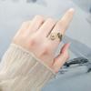 Adjustable Open Spinner Ring For Women With Zircon Stress Relief Anxiety Soothing Jewelry Rotatable Band Gift