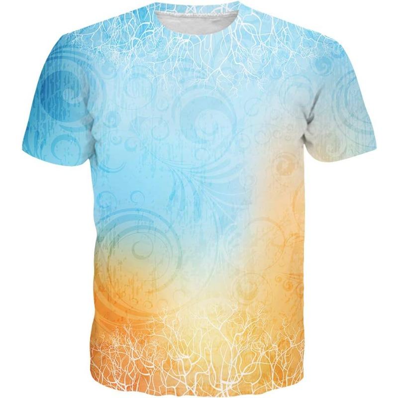 T-shirt Estiva da Uomo in Poliestere 3D Asciugatura Rapida Traspirante Manica Corta T-shirt Casual Colore Tie Dye T-shirt Estiva