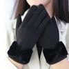 Bow Design Touch Screen Gloves Dralon Material Full Finger Gloves Winter Warm Gloves  Winter Season