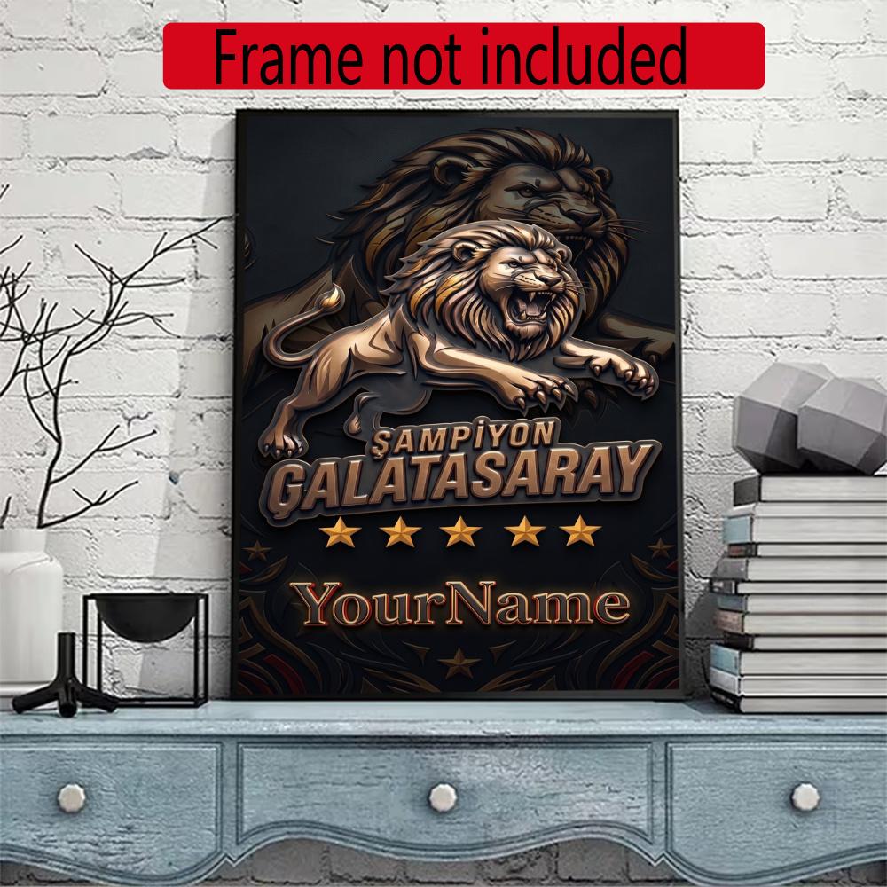 Galatasaray Customize Your Name Diamond Painting Round Diamond Diy Frameless Holiday Artwork Suitable For Home Office Wall Decoration